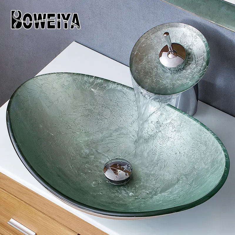 Boweiya Design One Piece Price Hotel Toilet Hand Sinks and Countertop Chinese Simple Wash Basin Sink for Bathrooms