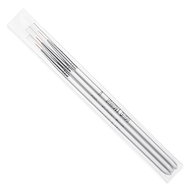 3Pcs/set 7/9/11mm Nail Brush Gradient Crystal Design Painting Drawing Pen Lines Stripes Brushes Flower Nail Art Manicure Tools