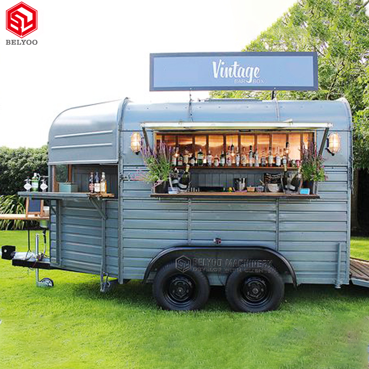 Custom Vintage Bar Box Conversion Business Horsebox Trailer Bar Dessert Cart Ice Cream Truck Coffee Cart Horse Trailer