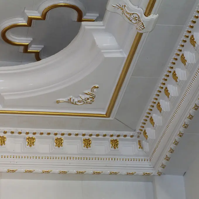Classical  Polyurethane Corner Crown Molding PU Corner Cornice Molding for house Decorative