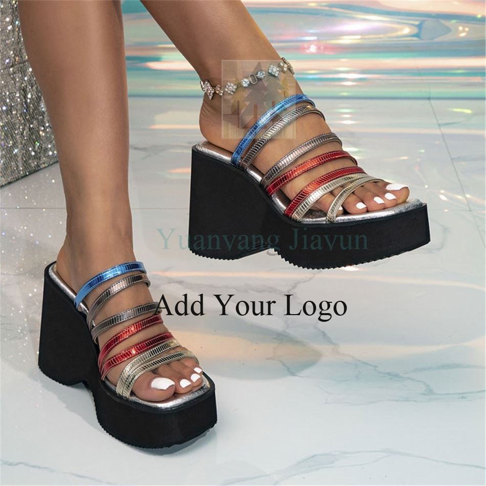 Spring and Summer New Plus Size Women's Shoes With Sloping Heel and Thick Sole, Fashionable and Comfortable High-heeled Women's
