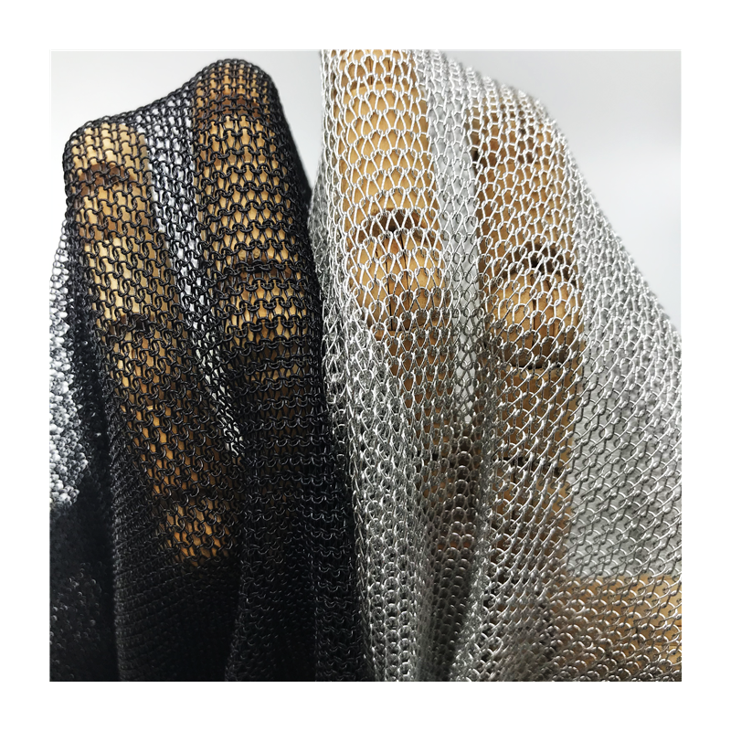 High elasticity knitted fabric soft lurex net glitter fabric metallic 4 way stretch mesh fabric for clothing