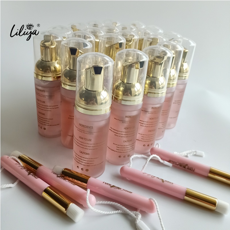 wholesale quality private label lash extension foam shampoo eyelash cleanser