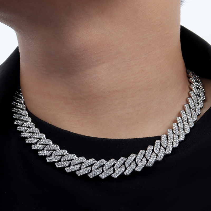 Wholesale Price Fashion Jewelry Body Chain Rap Style Necklace 12mm Alloy Hip Hop Jewelry High Quality And Colorproof