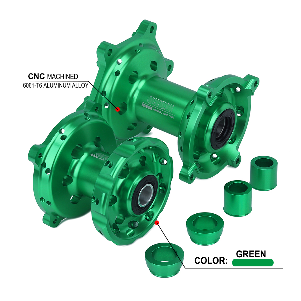 JFG KX125 KX250 KX250F KX450F Алюминиевая CNC обработанная анодированная поверхность мотоцикла Передняя Задняя зеленая Ступица колеса для KAWASAKI