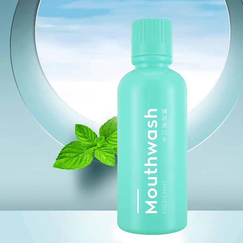 Mint flavor mouth wash fresh breath and cleaning your mouth