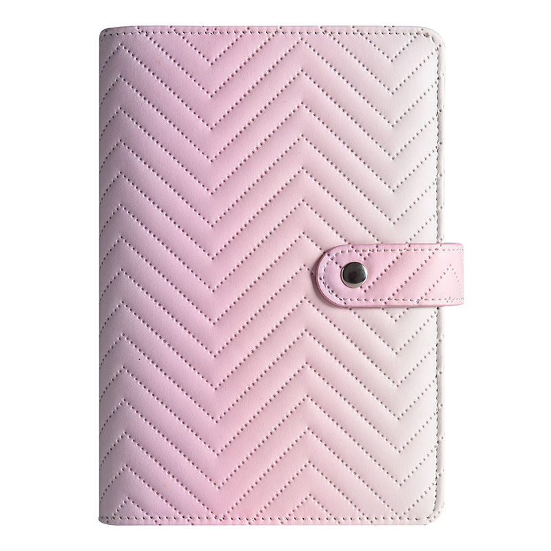 New Hot Selling A6 Size Pu Binder Gradually Changing Color Leather Notebook Budget Planner Organ With Magnetic Buckle
