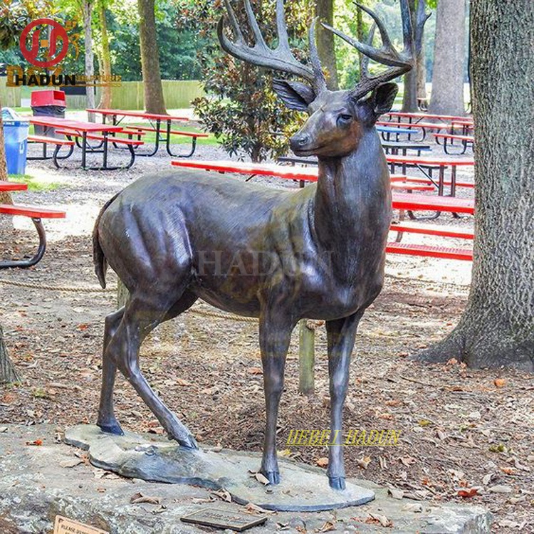 Life Size Cast Bronze Deer Statue Garden Sculpture Deer