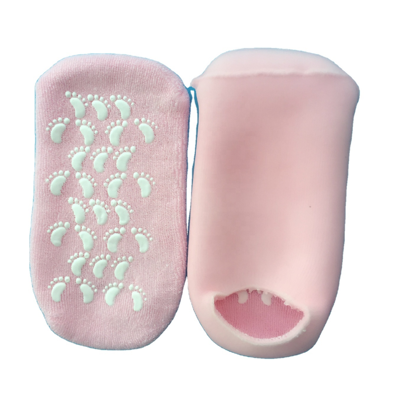 Moisturize Soften Repair Cracked Skin Silicon Gel Sock Skin Foot Massage Care Tool Treatment Pink Spa Sock