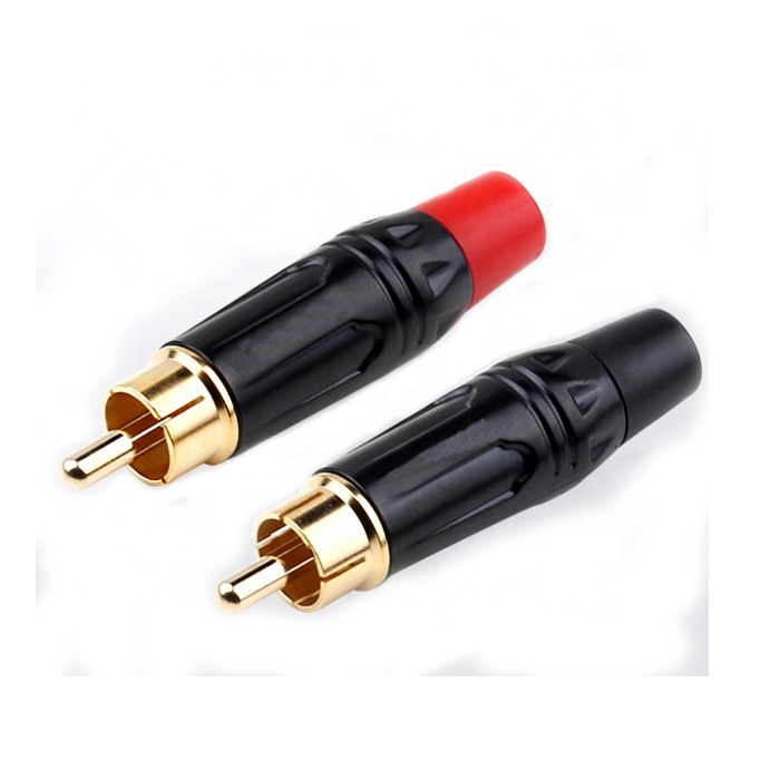 Супер хорошее качество Позолоченный разъем RCA головка лотоса AV видео головка коаксиальный аудио кабель вилка