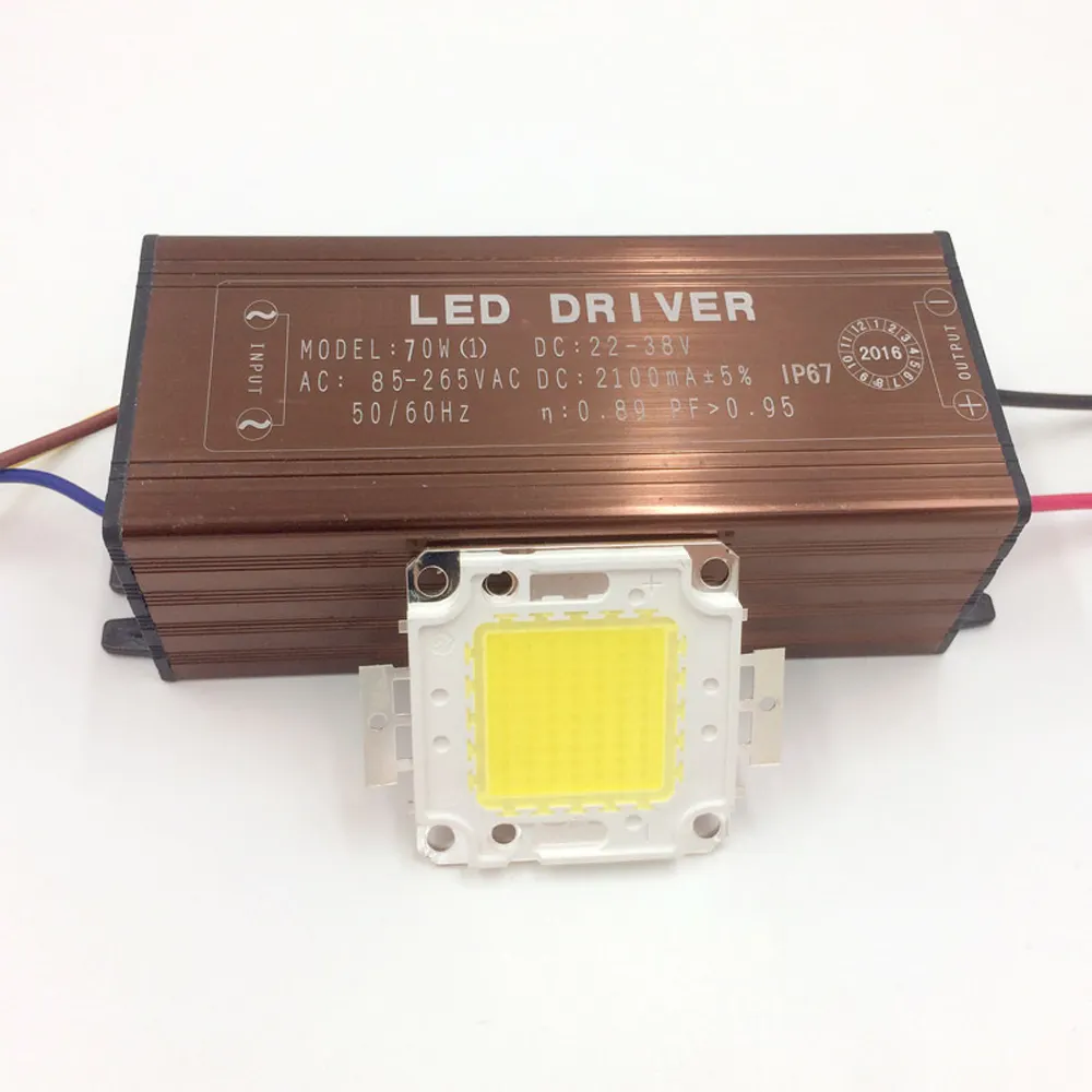 6500K 70w outdoor led driver constant current power supply + cob led no flicker