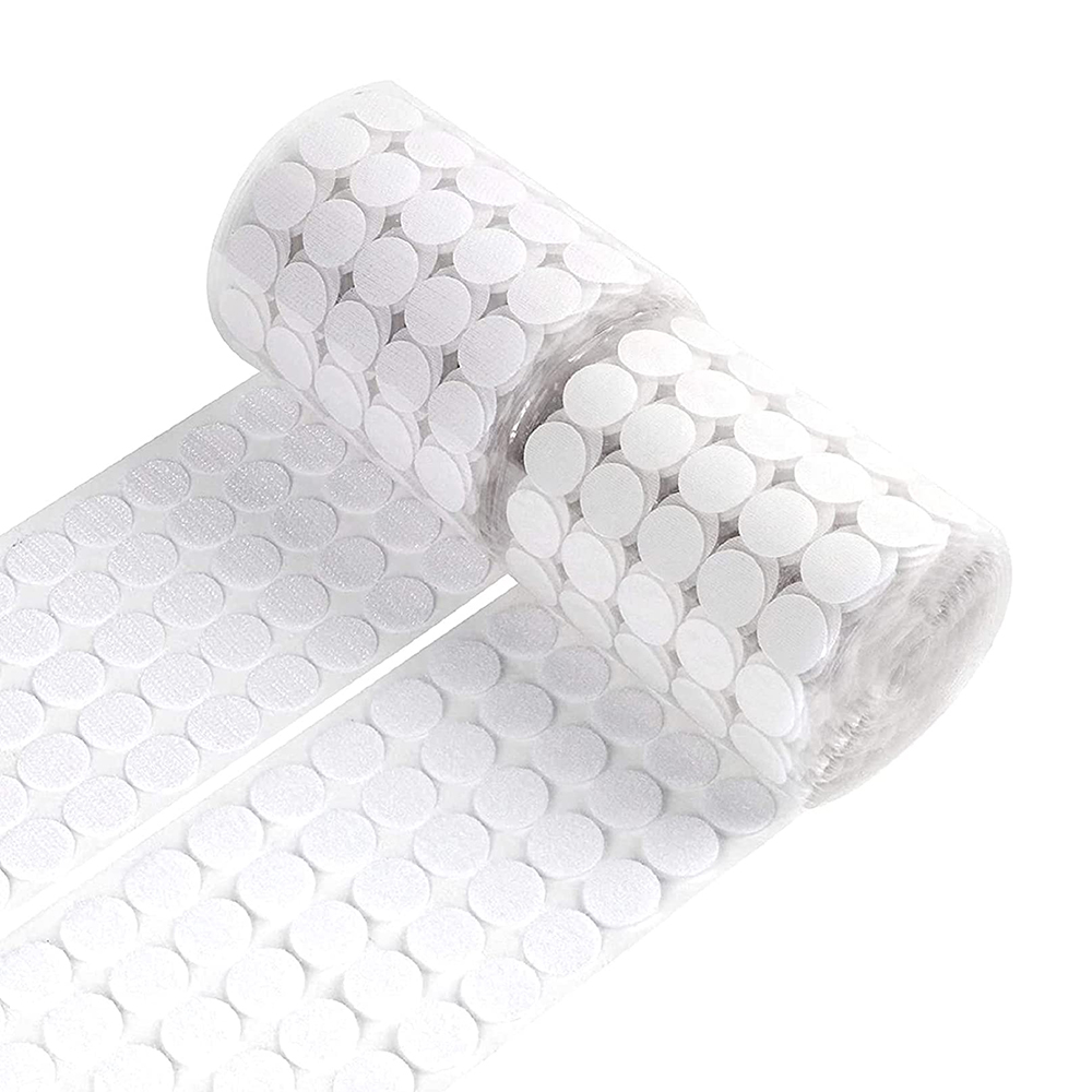 White Nylon velcroes Dots Supplier not easy to fall off no trace Self-Adhesive round Fastener Hook and Loop Dots