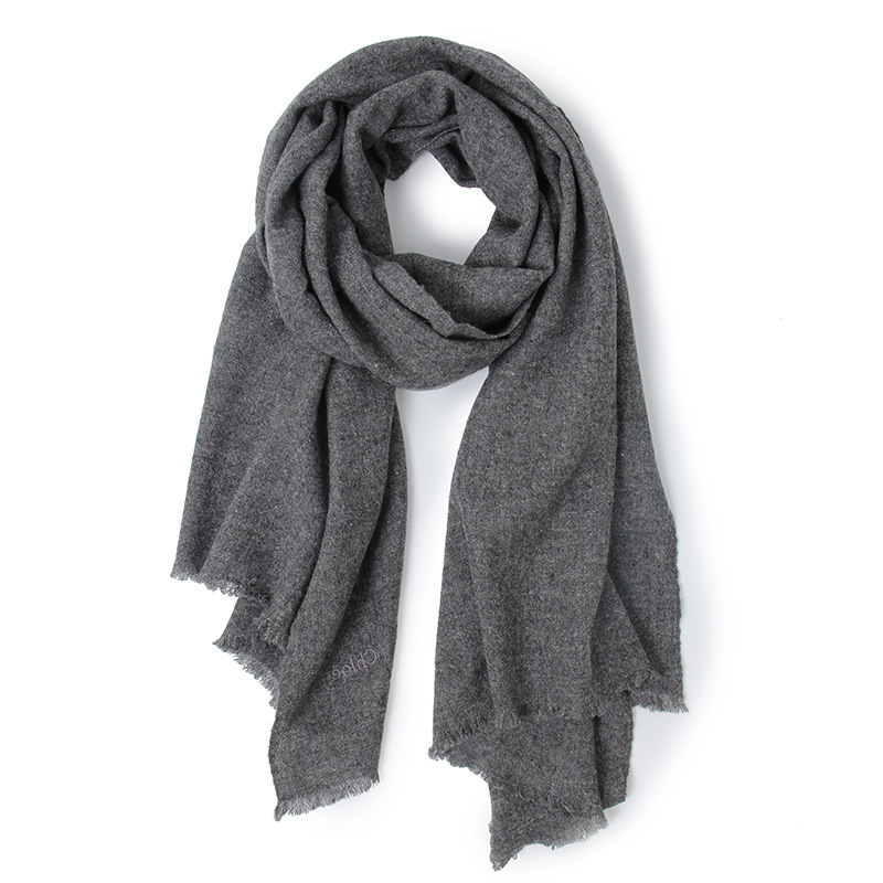 Factory Autumn and Winter Wholesale New Yak Velvet Plain Soild Color Warm Shawl Men Women Cashmere Wool Scarf Warm Ladies Shawl