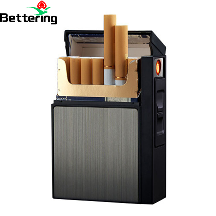 new Replaceable heat coil 3 in 1 automatic metal plasma cigar usb rechargeable 20pcs cigarette case box with electronic lighter