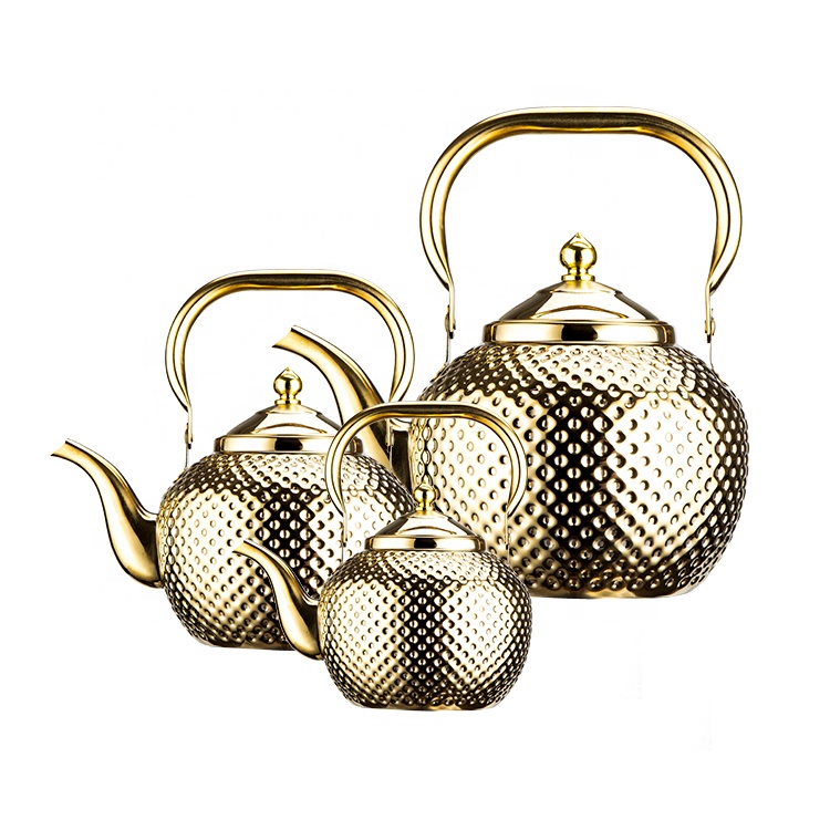 Professional 1.2L 1.5L 2.0L Kichen Metal Water Kettle Tea Pot Saudi Arabian Style Whistling Kettle Stainless Steel Kettle