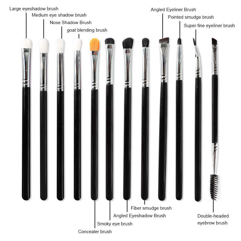 FEIYAN Wholesale Copper Ferrule Top Quality Eyebrush Custom Private Label Makeup Eye Shadow Brush Set Blending Eyeshadow Brush