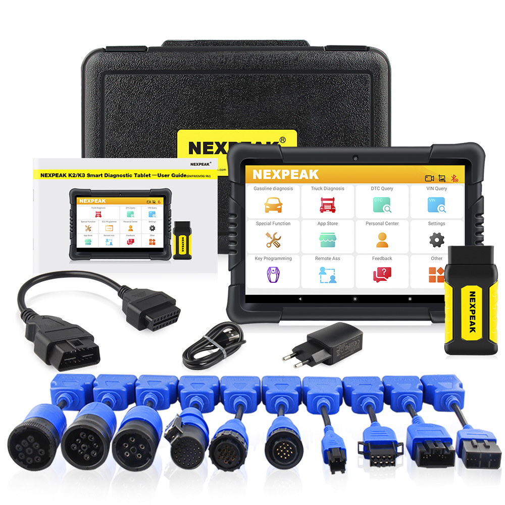 Диагностический сканер NEXPEAK K3 OBD2, инструмент для полной диагностики автомобиля и тяжелых условий, 18 специальных функций, ABS, подушка безопасности, EPB, DPF, регулировка одометра