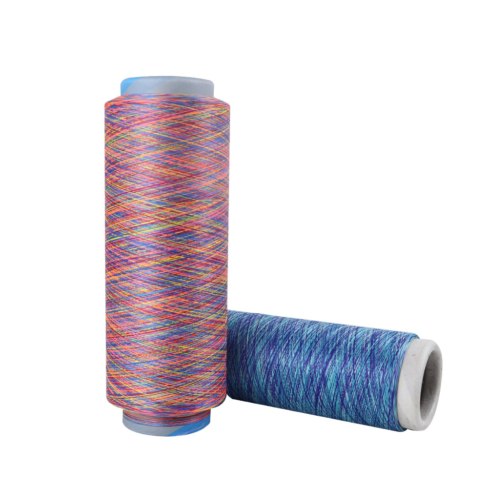 75D/72F 100% polyester space dyed fancy yarn for seamless underwear