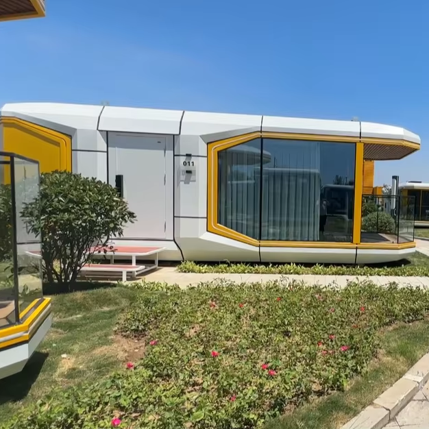Modular Mobile Prefabricated Steel Tiny Villa Camping Sleep Pod Space Capsule House for Hotel Application