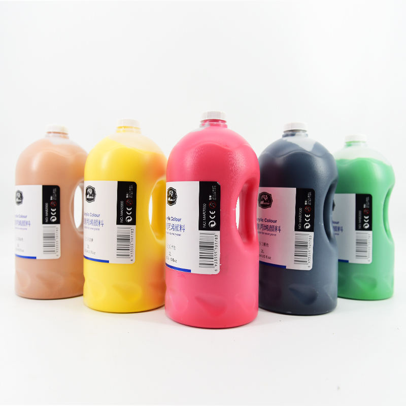 Non-toxic 2L High Flow Waterproof Paint 34 Colors DIY Acrylic Paint Toys Handmade Fabric Paper Canvas