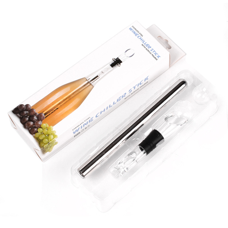 Portable Stainless Steel Glass Instant Iceless Freezer Dispenser Cooling Wine Bottle Cooler Chiller Stick For Wine and Beverage