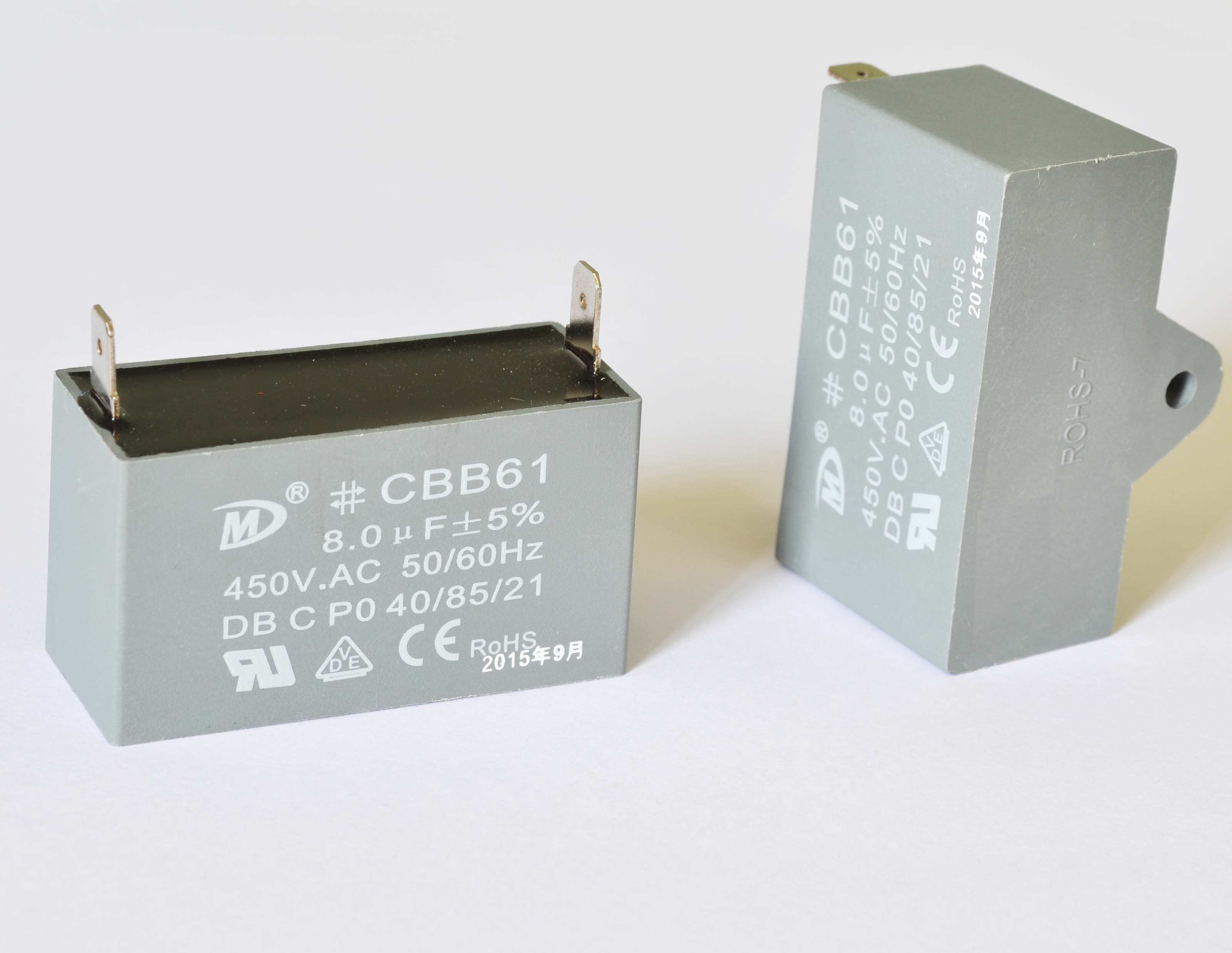 CBB61 ac Металлизированный Полипропиленовый пленочный потолочного вентилятора конденсатора для запуска двигателя 450V 5 мкФ 6 мкФ 8 мкФ 10 мкФ 12 мкФ 14 мкФ 20 мкФ