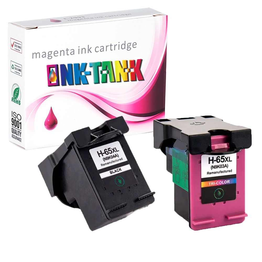 INK-TANK 65XL 65 XL Premium Black Remanufactured Color Inkjet Ink Cartridge for HP65 For HP Deskjet 2000 3723 3755 2600 Printer