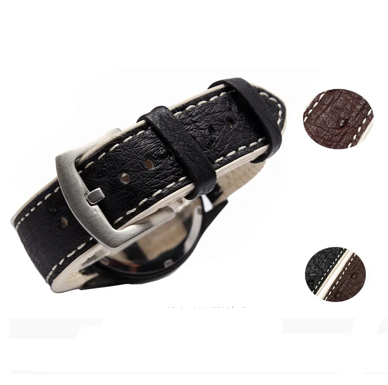 Ostrich skin Genuine leather Watches Band Strap 18mm 20mm 22mm Woman Men Watchbands Watch Belts
