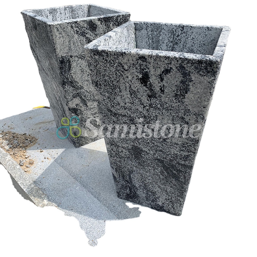 Samistone Granite Flower Vase for Graves Flower Pot Outdoor Cemetry