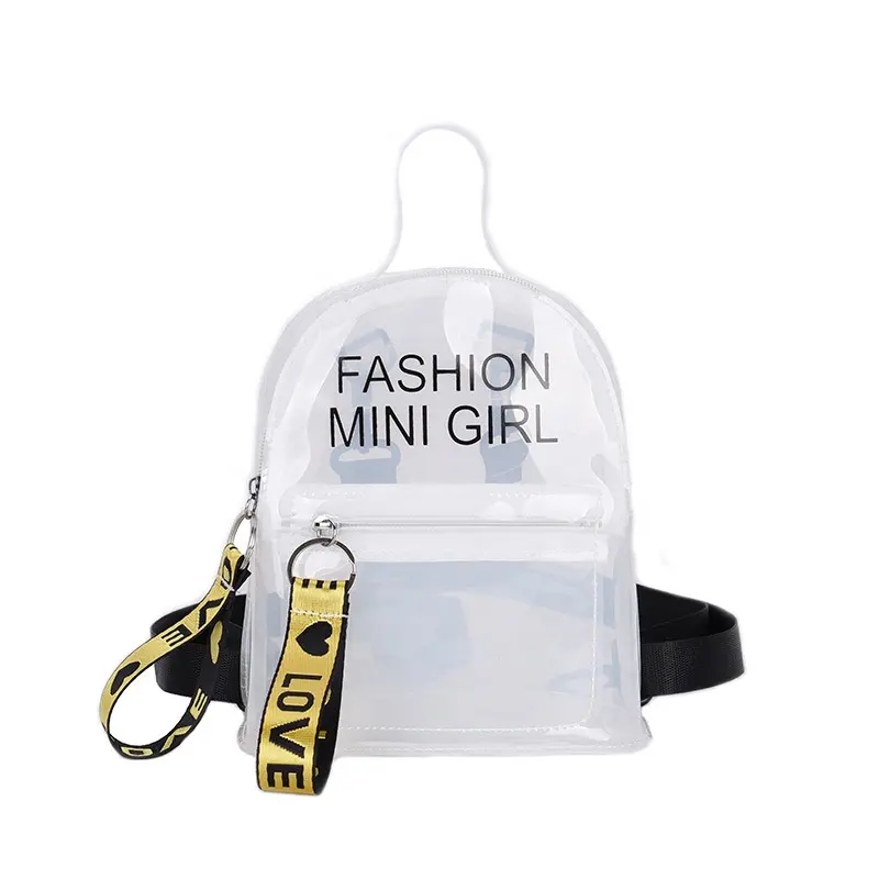 Небольшой рюкзак из ПВХ с надписью на заказ, мини-рюкзак для студентов, прозрачный рюкзак для девочек-подростков