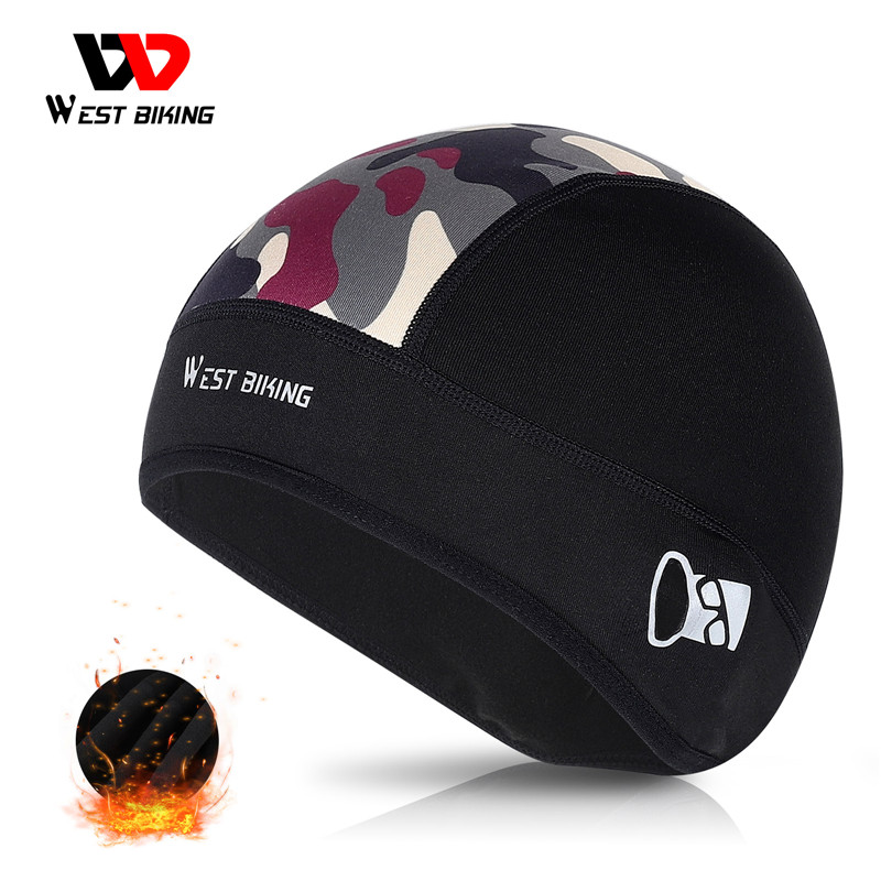 WEST BIKING Outdoor Sports Cycling Cap Bicycle Bike Helmet Liner Running Skiing Fleece Windproof Warm Bandana Winter Caps Hat