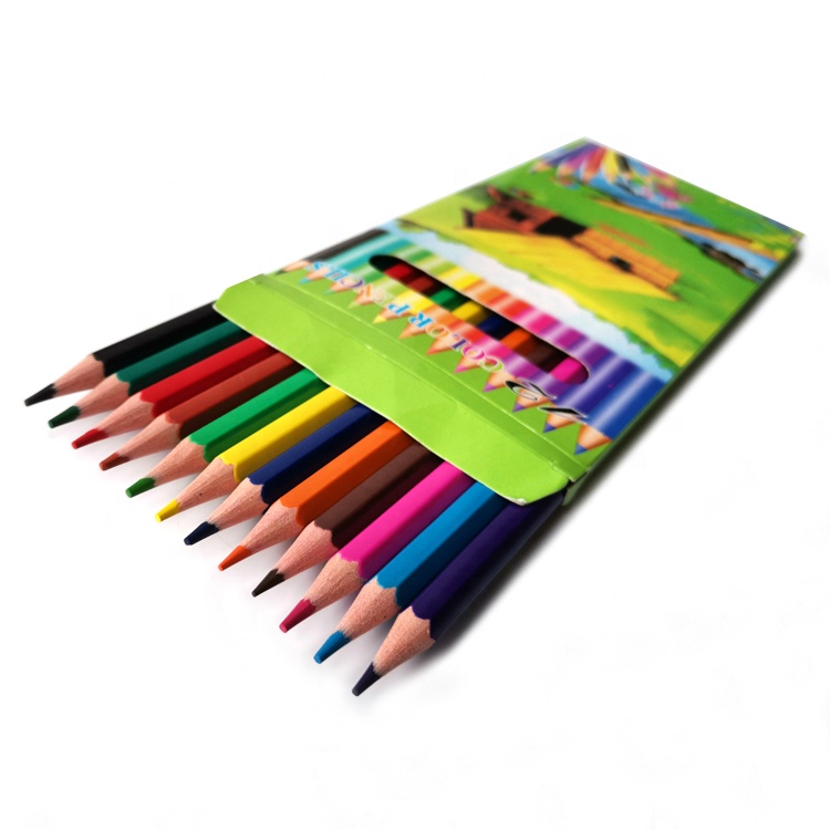 Hot Sale Deep Colouring 7 inches 12 Color Pencil for Children