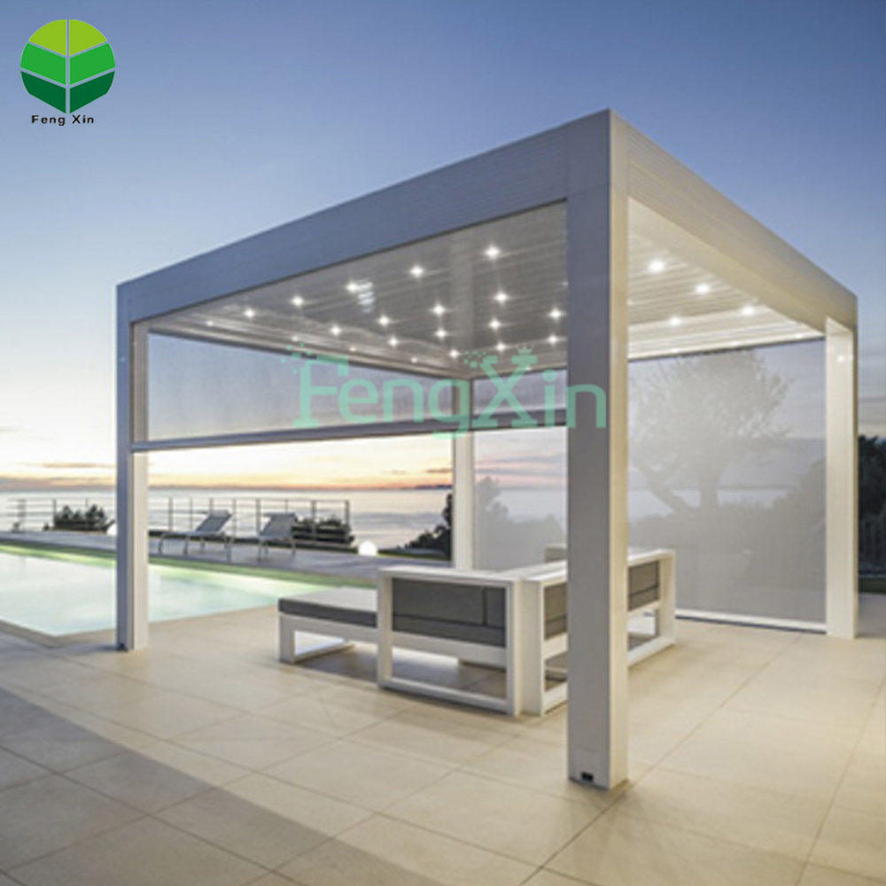 2020 Modern Design Opening Roof Waterproof Aluminium Garden Outdoor Pergola