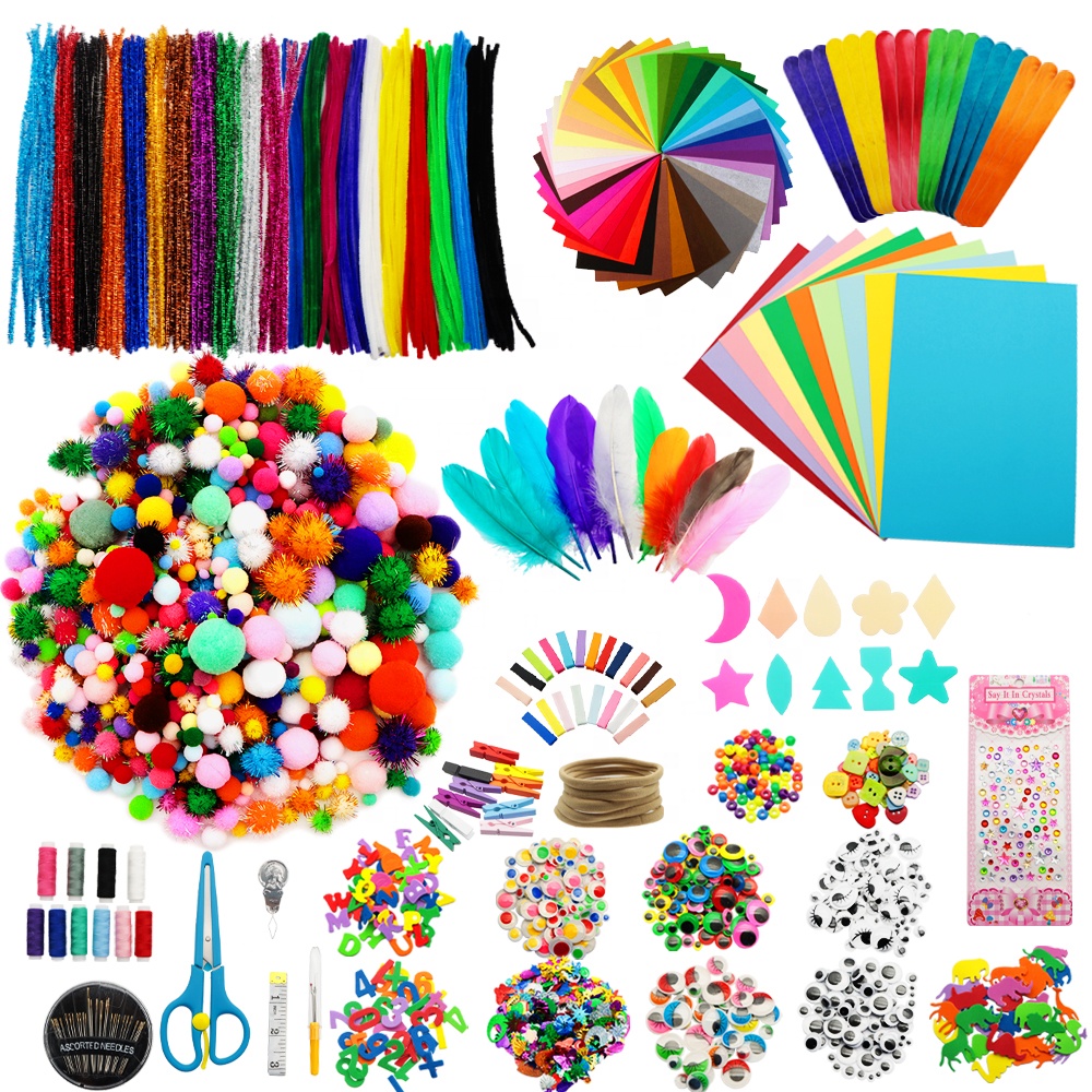 4197 шт./компл. ремесло трубы очиститель Pom Poms гугли глаза Набор Diy Искусство и ремесла принадлежности для детей 1111229