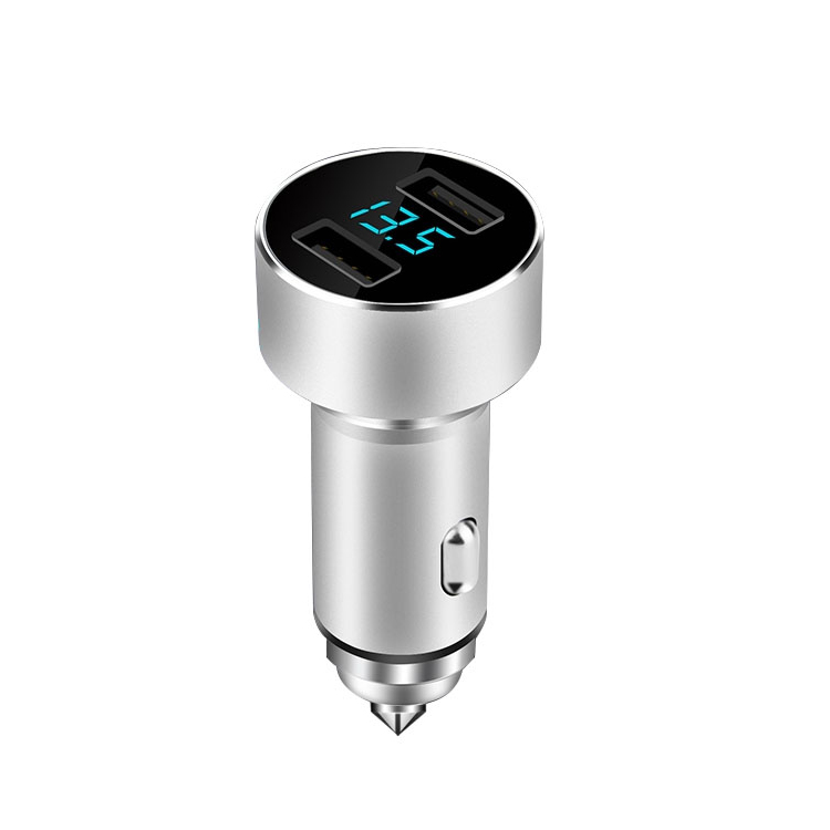 Поощрительный подарок безопасности аварийный молоток Dual USB порты универсальное автомобильное зарядное устройство с 2 портами USB металлическое автомобильное зарядное устройство
