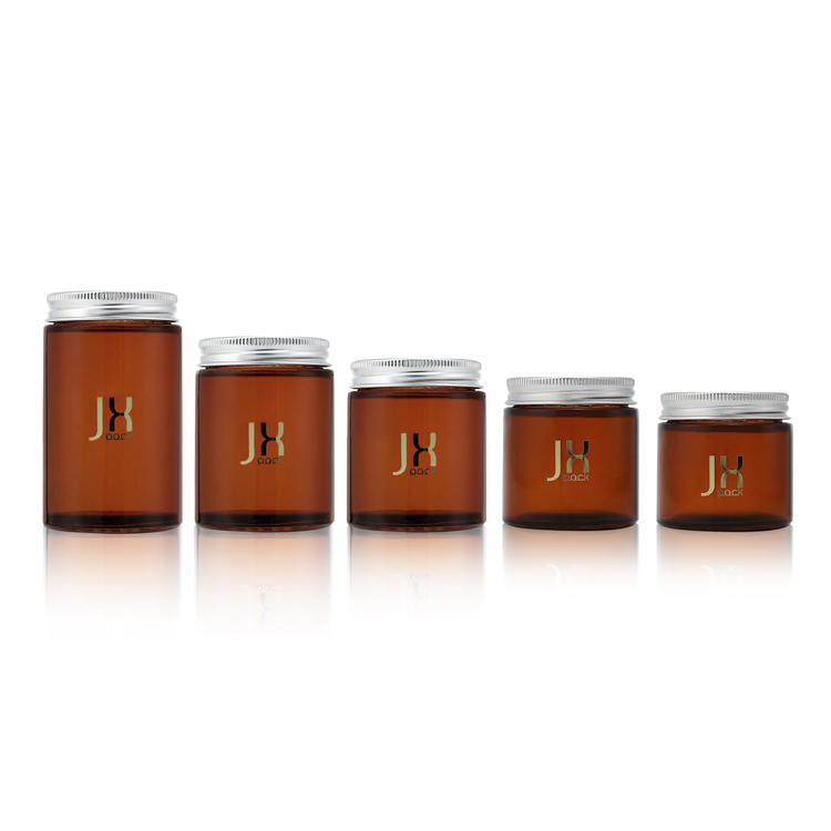 Wholesale empty round wide mouth child proof glass honey cookie food storage jar with aluminum lid