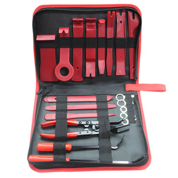 19 pcs Auto Trim Removal Tool Set With Fastener Clip Remover Car Door Panel Dash Audio