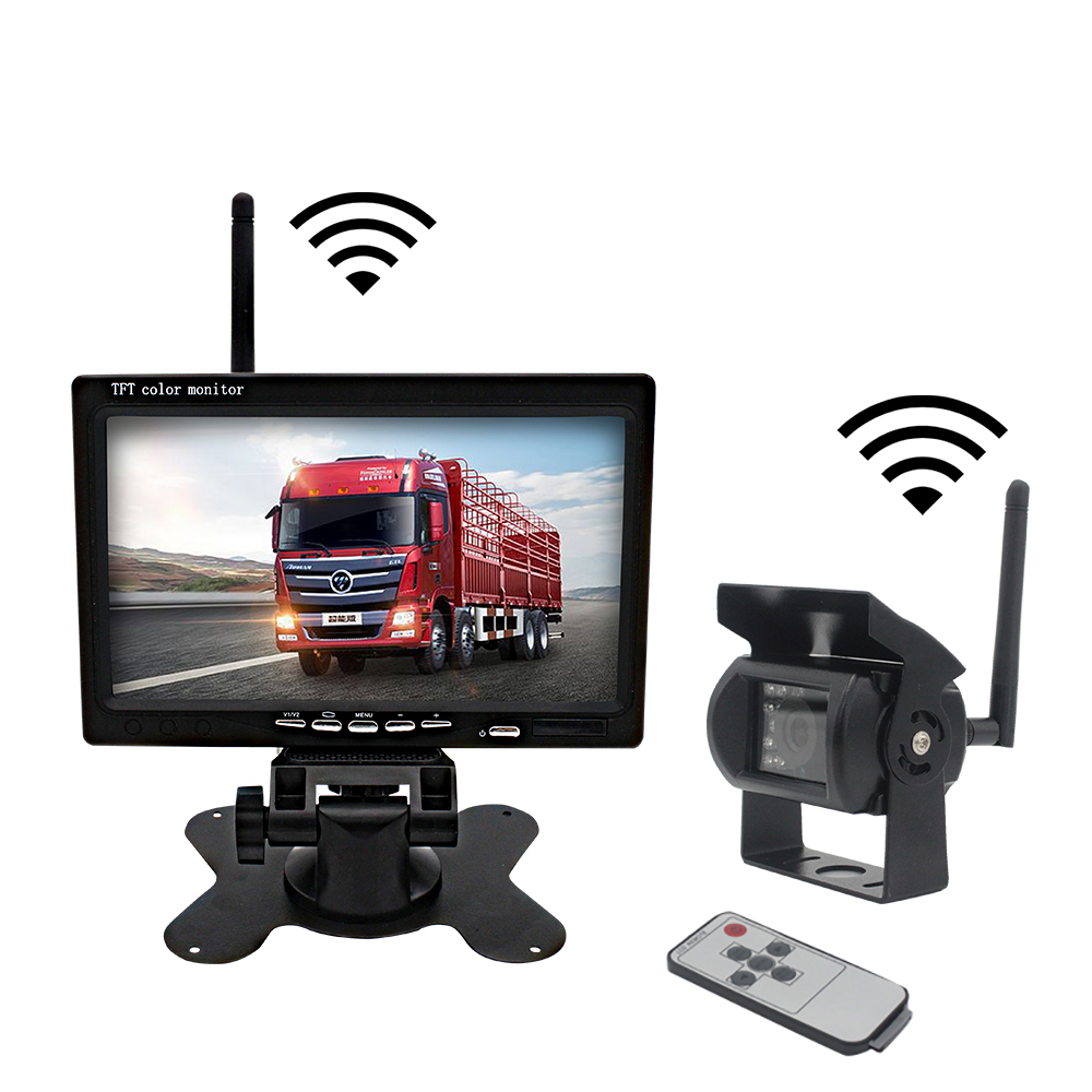7 дюймов TFT LCD беспроводной WiFi ИК ночного видения водонепроницаемый камера заднего вида резервного копирования камера заднего вида монитор заднего вида для грузовика