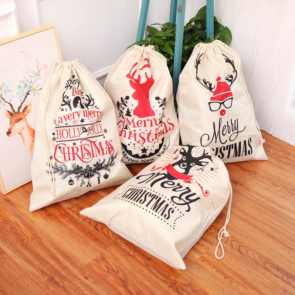 2021 New Design Large Size Christmas Santa-Claus Sacks Christmas Decoration Gift Package Bag Candy Bag With Custom LOGO