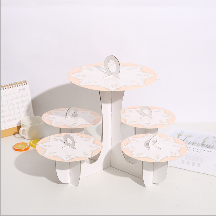 Factory wholesale European-style five-plate series paper cake stand European-style cake stand