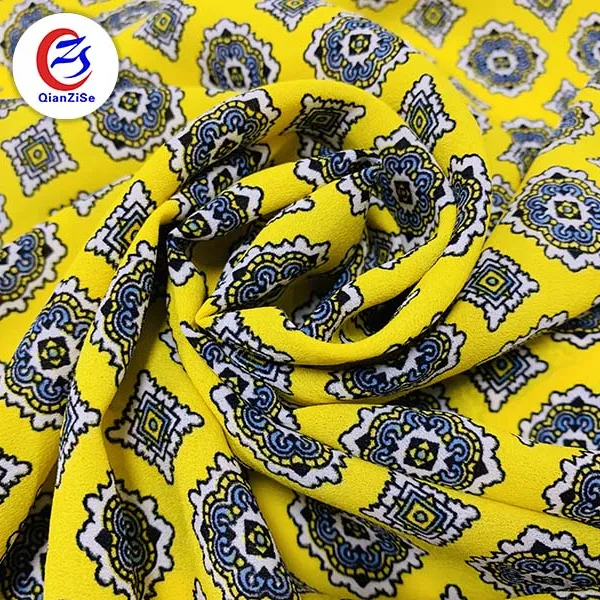 Printed Fabric Material Shaoxing Textile Stock Lot Digital Fabric Printing Services French Chiffon Material