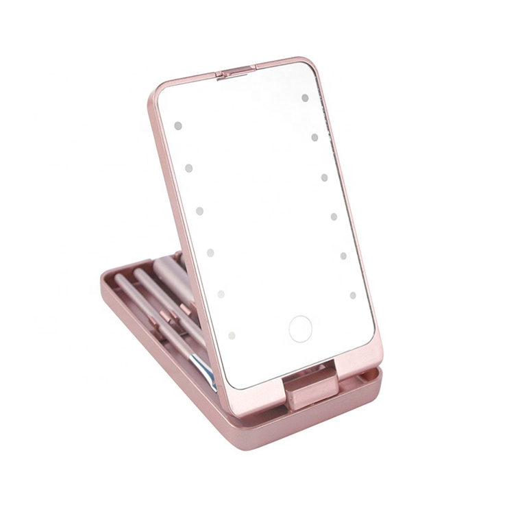 wholesale Touch Screen Makeup Brush Set With Led Mirror Light vegan sparkle makeup brush set