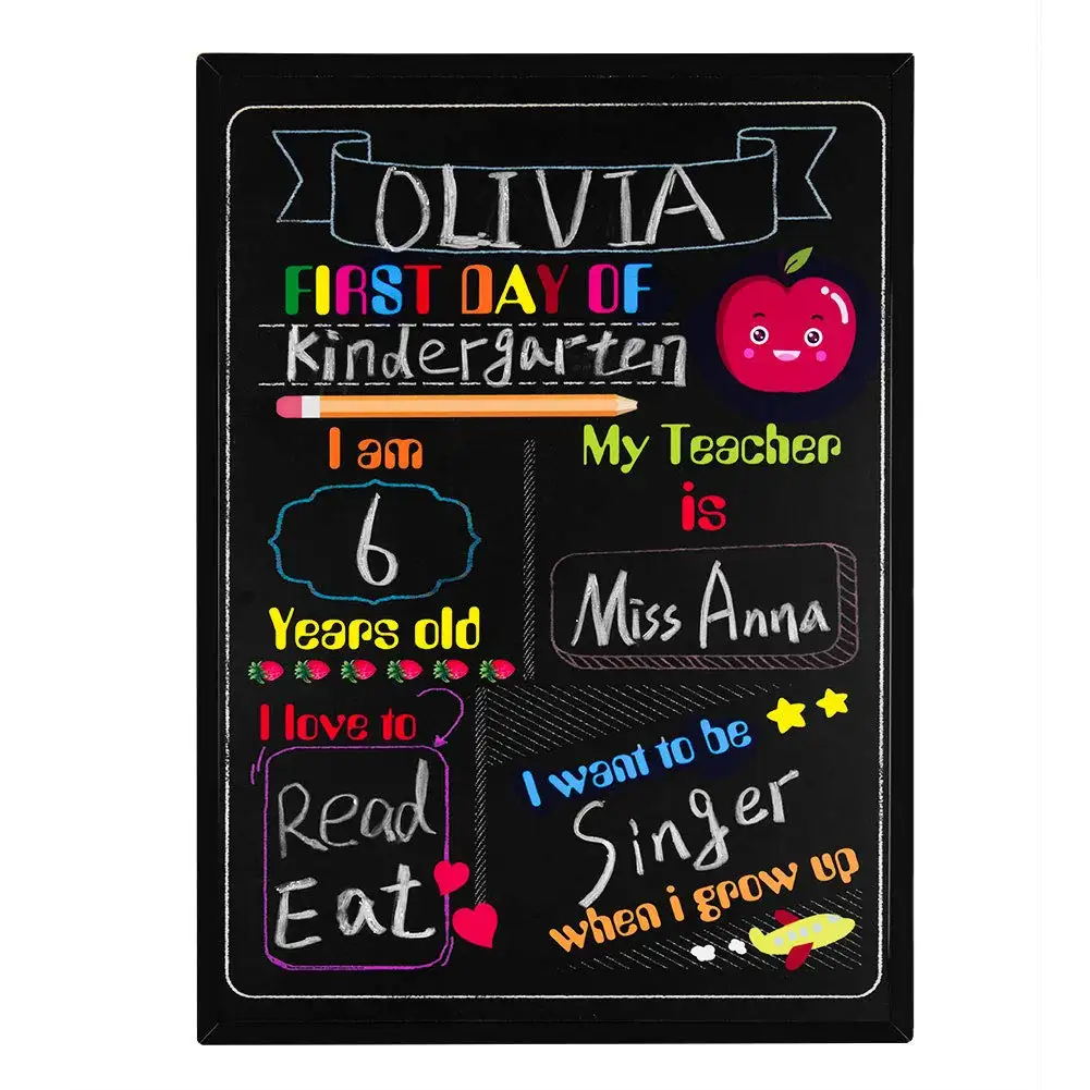 Wooden Chalkboard Sign First Day Of School Wooden Chalkboard Sign