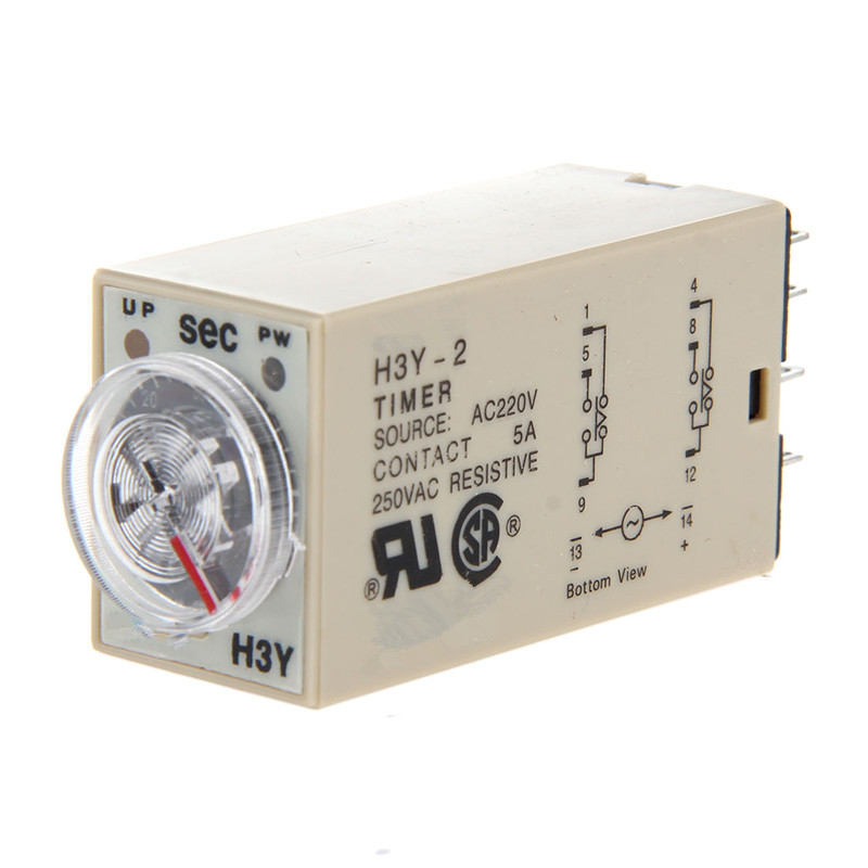 H3Y-2 H3Y мощность таймер задержки времени Temporizador реле переменного тока 220V 0-60 секунд, содержащий базовое, Новинка