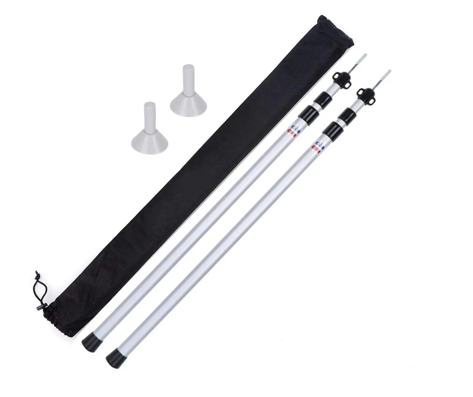 2 Pcs Adjustable Tarp Poles Telescoping Aluminum Rods Portable Awning Poles for Camping
