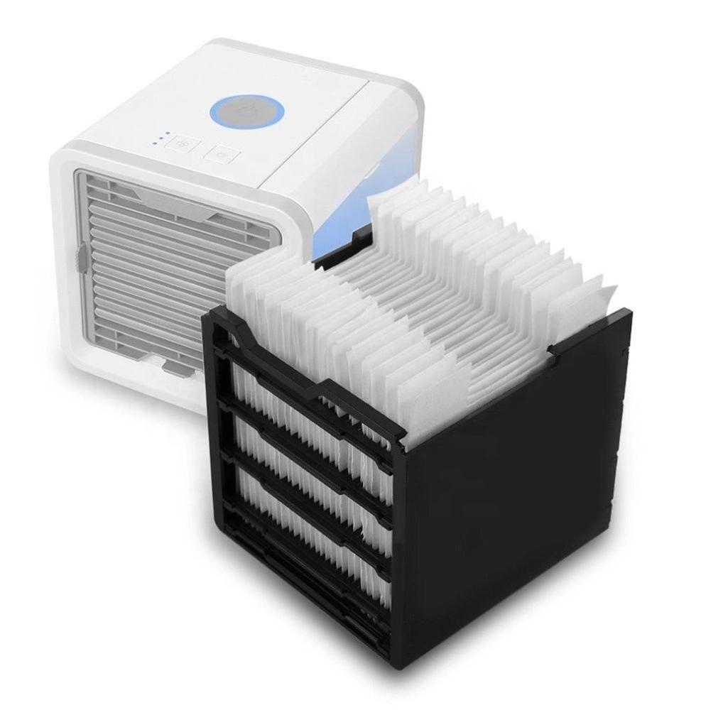 Портативный мини-кулер для кондиционера, персональный USB-кулер со светодиодной подсветкой, воздушный охлаждающий вентилятор, настольный перезаряжаемый вентилятор