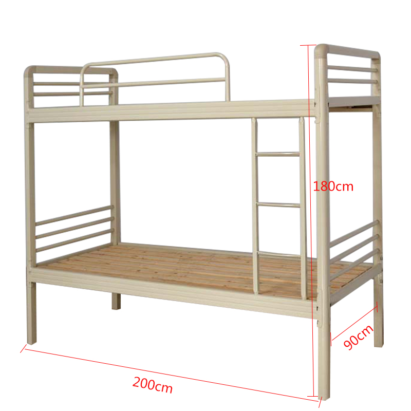 Wholesale dormitory double decker twin full size metal bunk bed for adult student