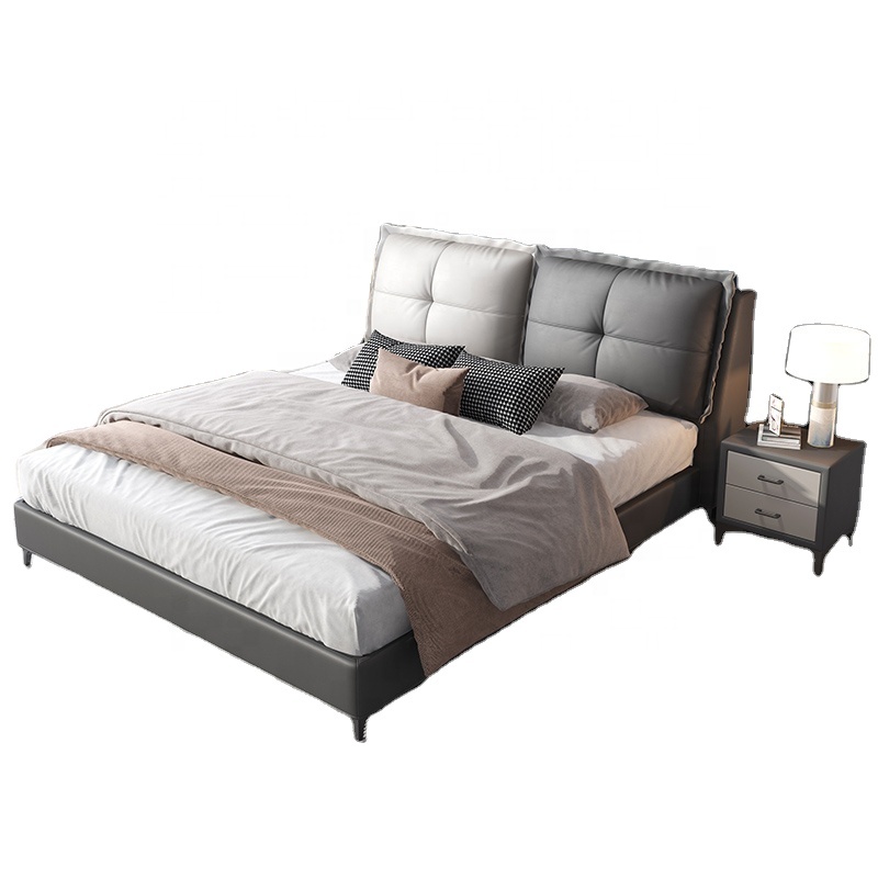 Upholstered Nordic Home Bedroom Furniture Modern Design Double Bed King Size Hotel Beds
