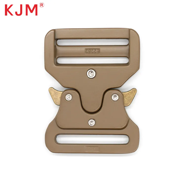 KJM Factory Price 38mm 50mm Heavy Duty Nylon Webbing Men 's Belt Zinc Alloy Buckle Tactical Quick Release Metal Buckle