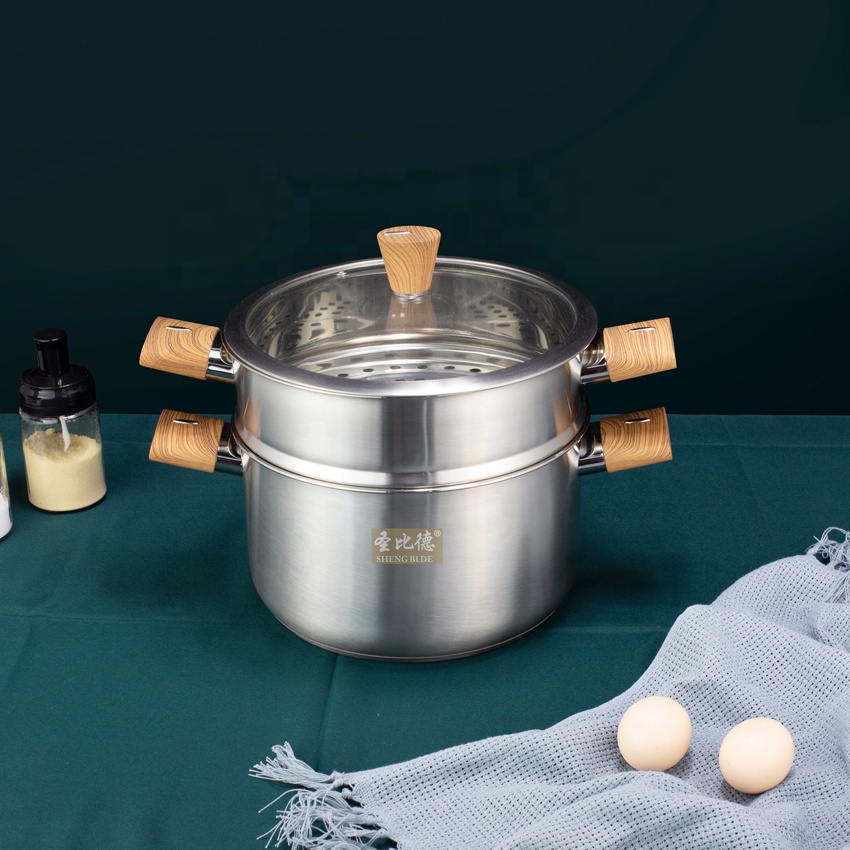 induction Household Stainless steel steamer 2 Layers 304 Steamer High Quality Cookware Cooking Pot For Kitchen